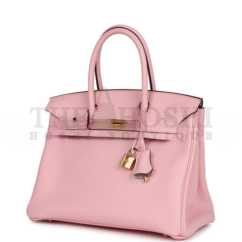 H**me5 BIRKIN 30 ROSE SAKURA VERSO CLEMENCE GOLD HARDWARE (30*22*16cm) Master Quality
